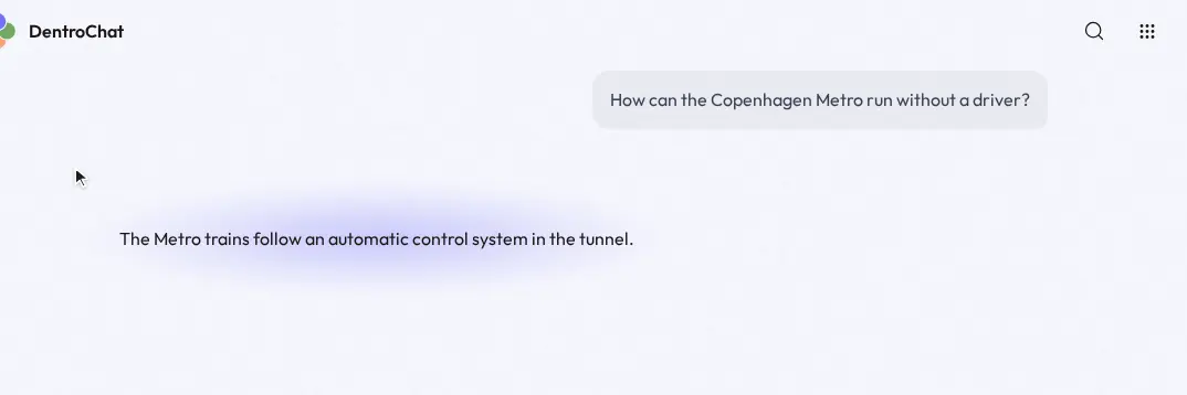 A cursor opens Search this chat and types a word. The matches light up, and the counter steps to the next one.